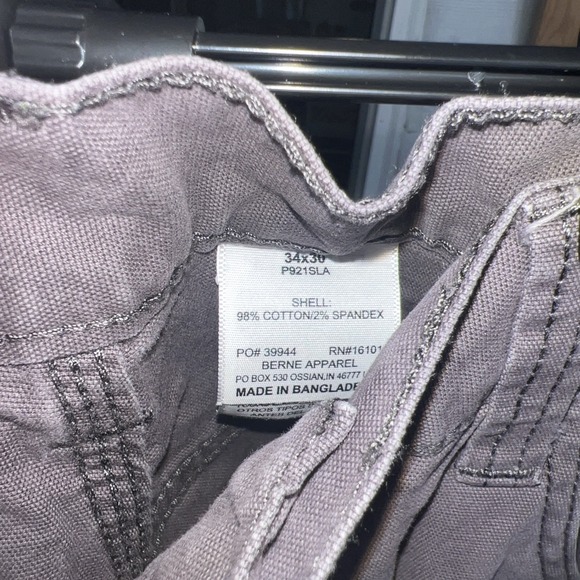 Berne Highland Flex Duck Carpenter Relaxed Fit Pants Men's 34x30 Gray - Picture 6 of 8